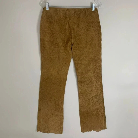 Danier  Suede Textured Leather Retro Pants Boho Hippie 6 - Picture 2 of 15
